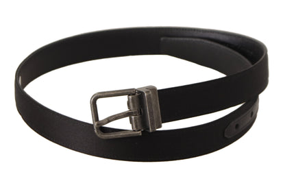 Ceinture Dolce &amp; Gabbana en cuir de veau noir avec boucle en métal vintage