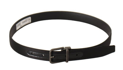 Ceinture Dolce &amp; Gabbana en cuir de veau noir avec boucle en métal vintage
