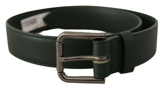 Ceinture Dolce &amp; Gabbana en cuir vert armée avec boucle en métal et logo