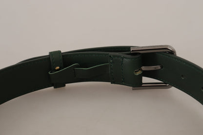 Ceinture Dolce &amp; Gabbana en cuir vert armée avec boucle en métal et logo