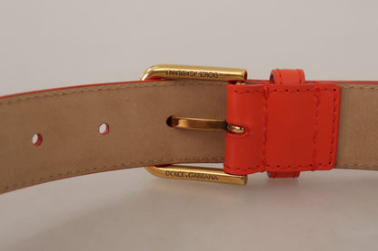 Dolce &amp; Gabbana Sac micro-casque en cuir orange Devotion Heart avec ceinture et écouteurs