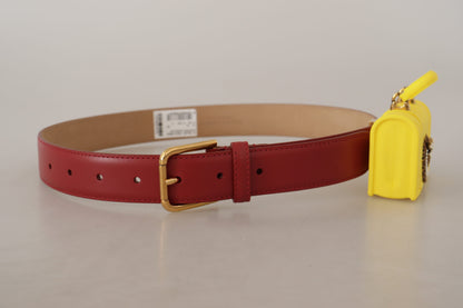 Ceinture à boucle en forme de cœur Dolce &amp; Gabbana en cuir rouge et jaune DEVOTION