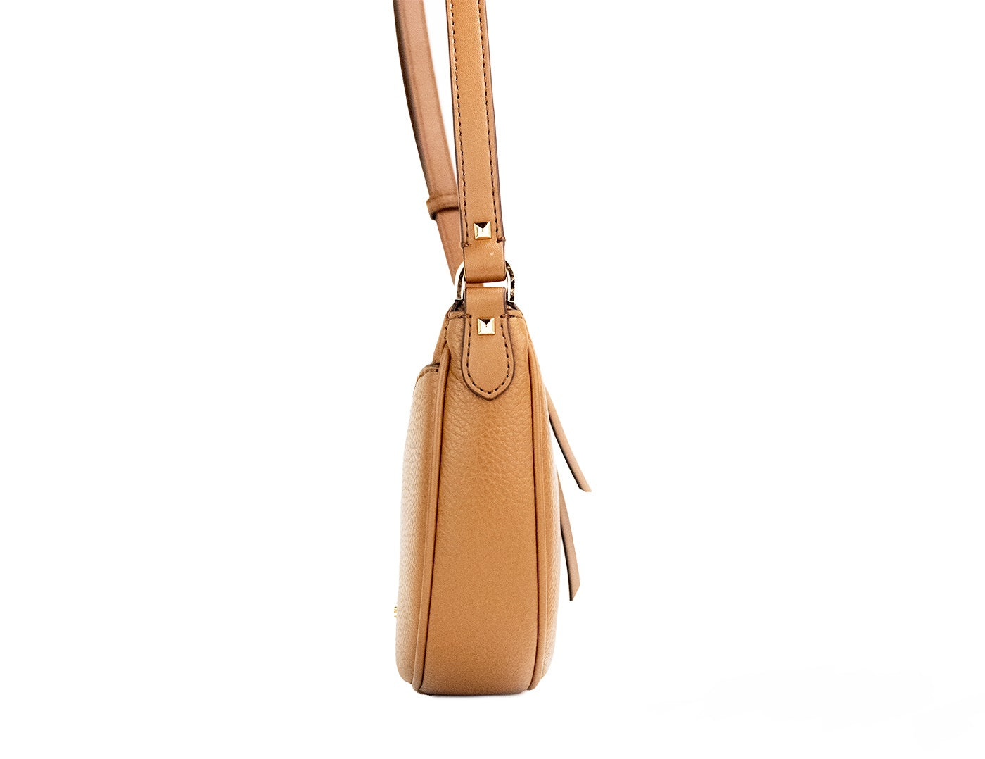 Michael Kors Dover Kleines Gepäckstück, genarbtes Leder, Halbmond-Umhängetasche