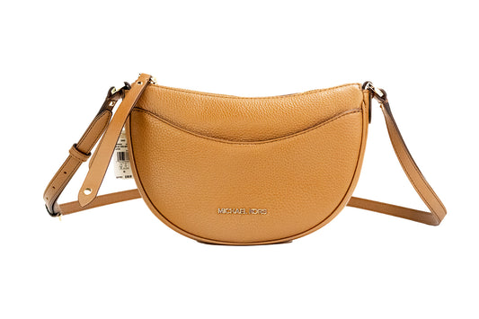 Michael Kors Dover Kleines Gepäckstück, genarbtes Leder, Halbmond-Umhängetasche