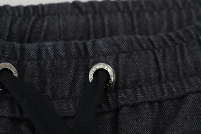 Pantalon fuselé en coton gris Dolce &amp; Gabbana