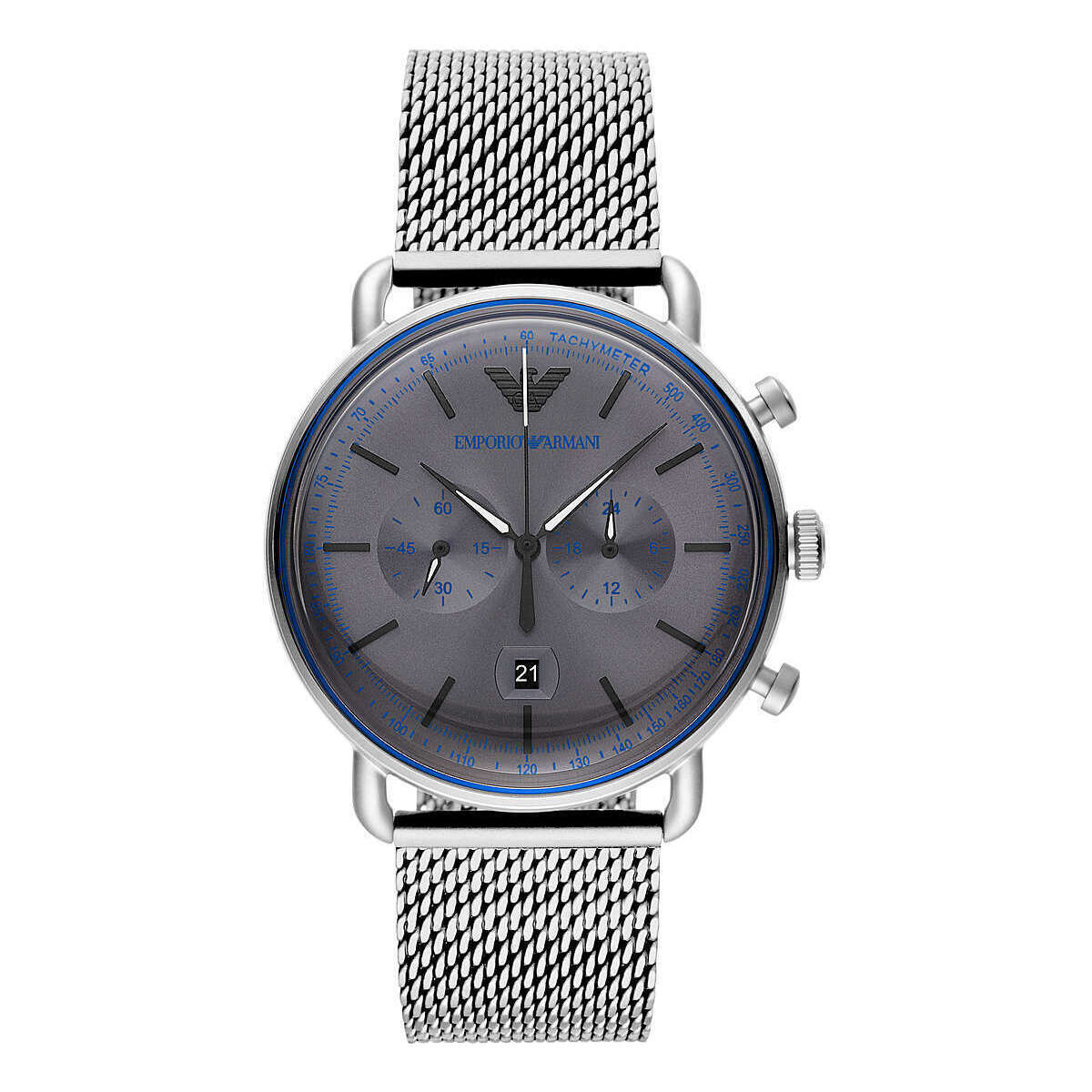 Montre Chronographe en Acier Argenté Raffinée