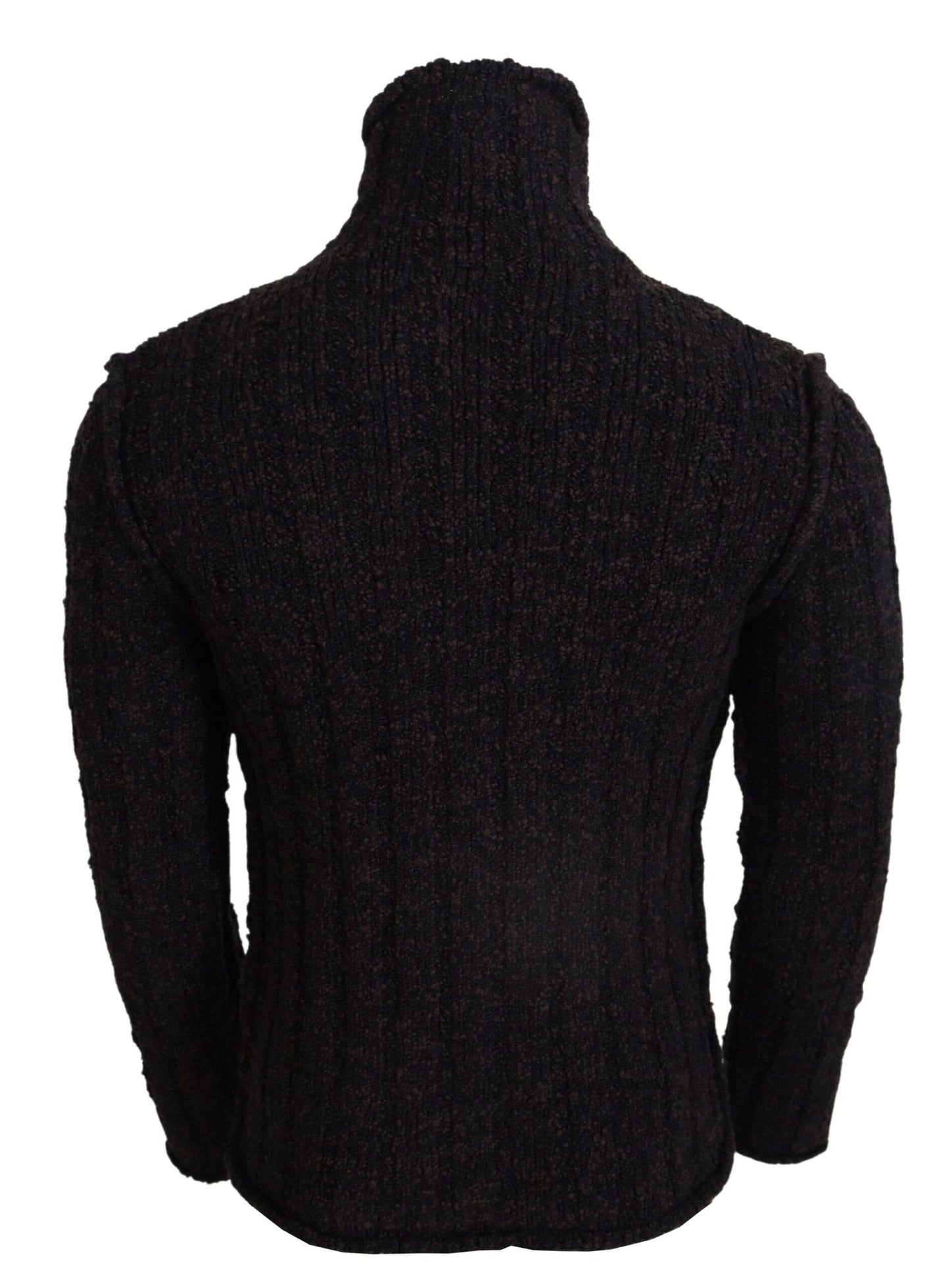 Pull à col roulé en laine marron Dolce &amp; Gabbana
