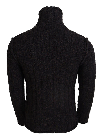 Pull à col roulé en laine marron Dolce &amp; Gabbana