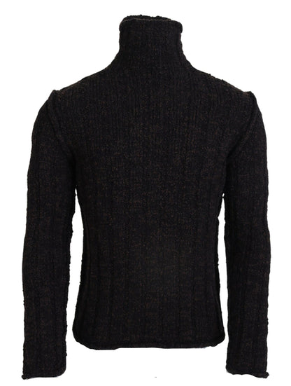 Pull à col roulé en laine marron Dolce &amp; Gabbana