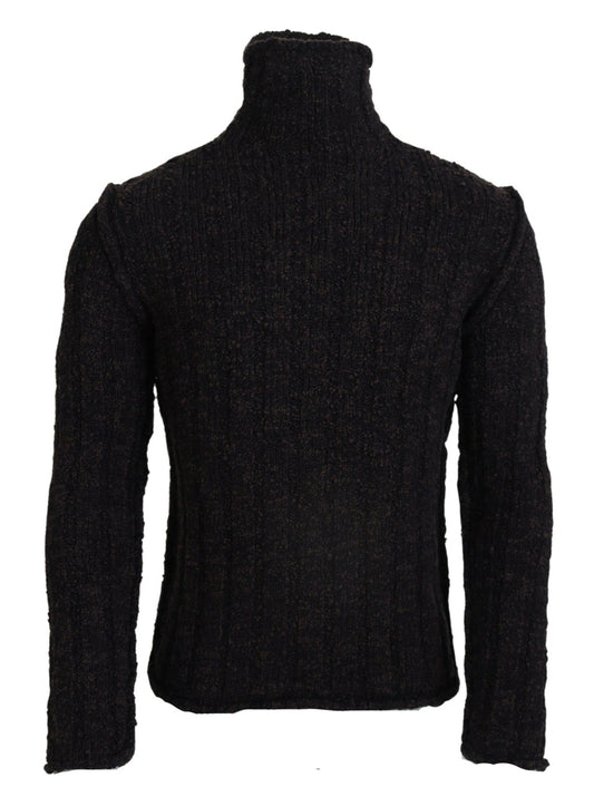 Pull à col roulé en laine marron Dolce &amp; Gabbana