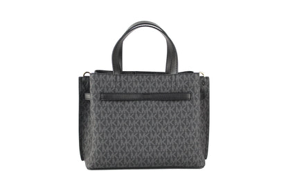Michael Kors Emilia Kleine schwarze Signature PVC-Umhängetasche