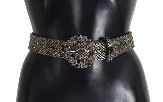 Ceinture à paillettes multicolore Dolce &amp; Gabbana avec large boucle en cristal