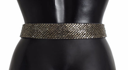 Ceinture à paillettes multicolore Dolce &amp; Gabbana avec large boucle en cristal