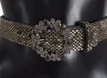 Ceinture à paillettes multicolore Dolce &amp; Gabbana avec large boucle en cristal