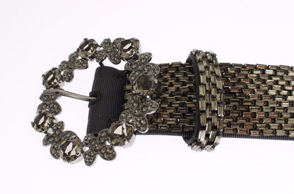 Ceinture à paillettes multicolore Dolce &amp; Gabbana avec large boucle en cristal