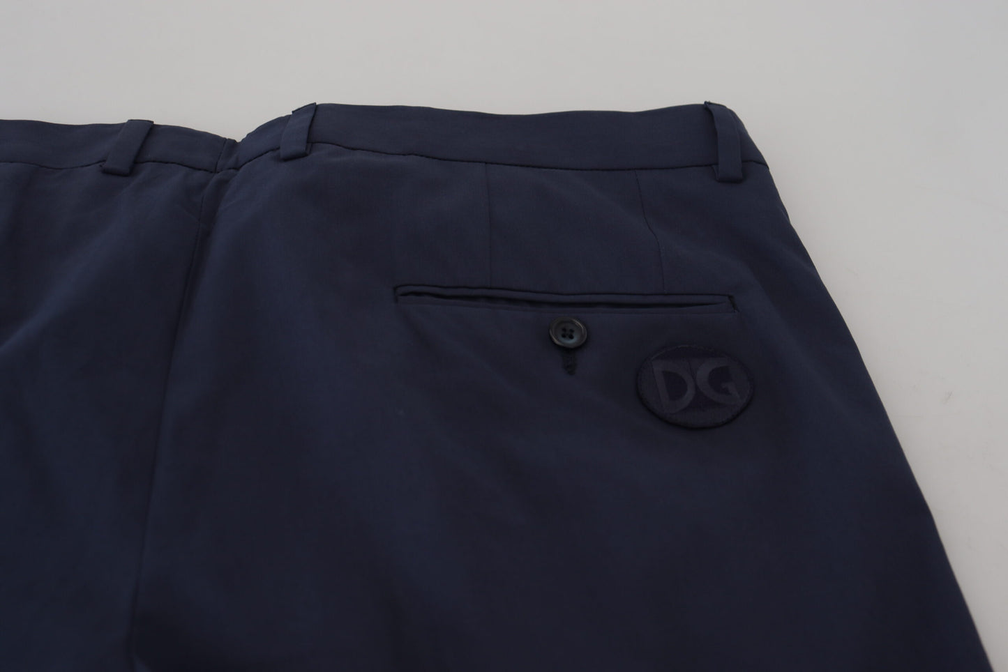 Pantalon chino habillé en coton bleu foncé Dolce &amp; Gabbana