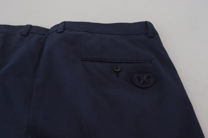 Pantalon chino habillé en coton bleu foncé Dolce &amp; Gabbana