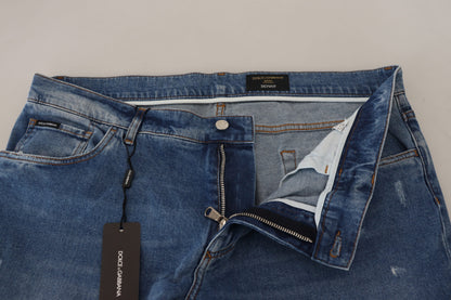 Jean skinny en coton délavé bleu Dolce &amp; Gabbana