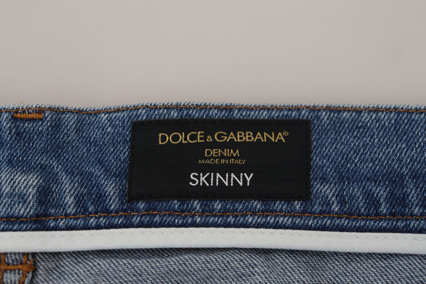 Jean skinny en coton délavé bleu Dolce &amp; Gabbana