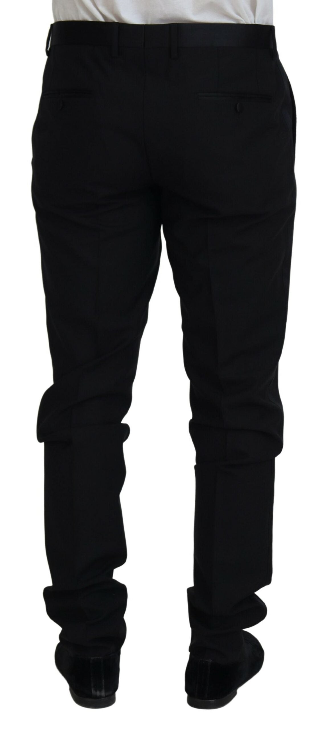 Pantalon habillé en laine noire Dolce &amp; Gabbana