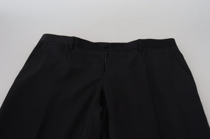 Pantalon habillé en laine noire Dolce &amp; Gabbana
