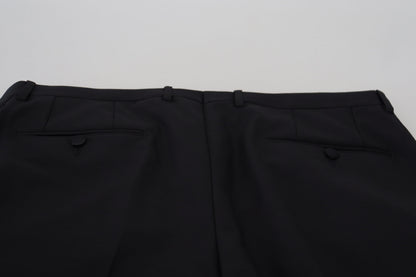 Pantalon habillé en laine noire Dolce &amp; Gabbana