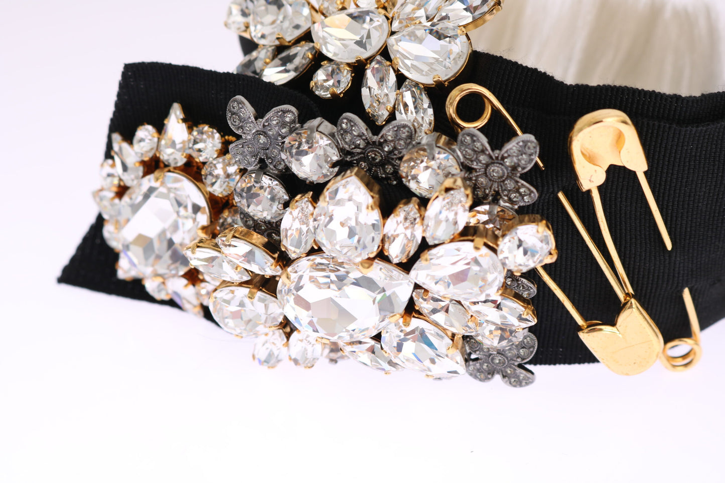 Bandeau diadème Dolce &amp; Gabbana en cristal noir et blanc