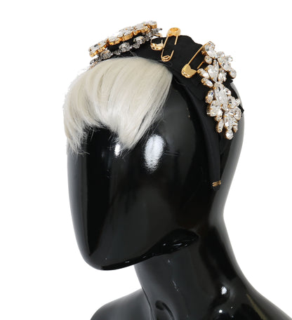 Bandeau diadème Dolce &amp; Gabbana en cristal noir et blanc