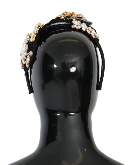 Bandeau diadème Dolce &amp; Gabbana en cristal noir et blanc