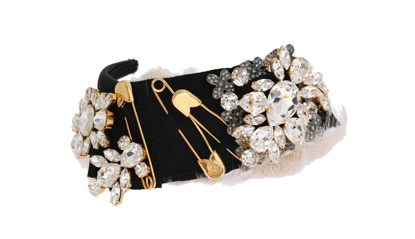 Bandeau diadème Dolce &amp; Gabbana en cristal noir et blanc