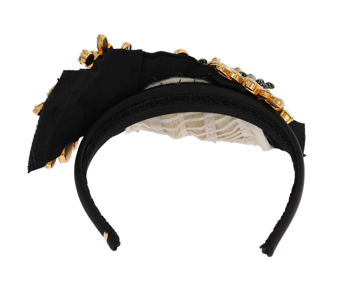 Bandeau diadème Dolce &amp; Gabbana en cristal noir et blanc