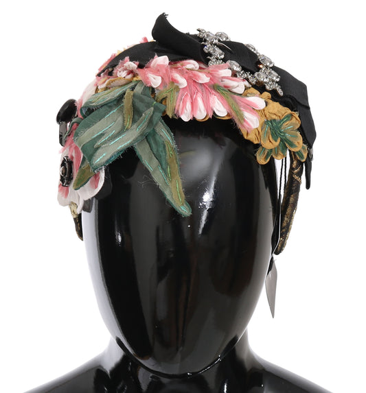 Serre-tête diadème à nœud floral en cristal multicolore Dolce &amp; Gabbana