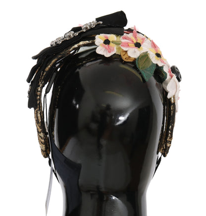 Serre-tête diadème à nœud floral en cristal multicolore Dolce &amp; Gabbana