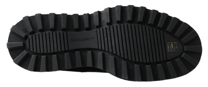 Bottes extensibles à enfiler en cuir noir Dolce &amp; Gabbana