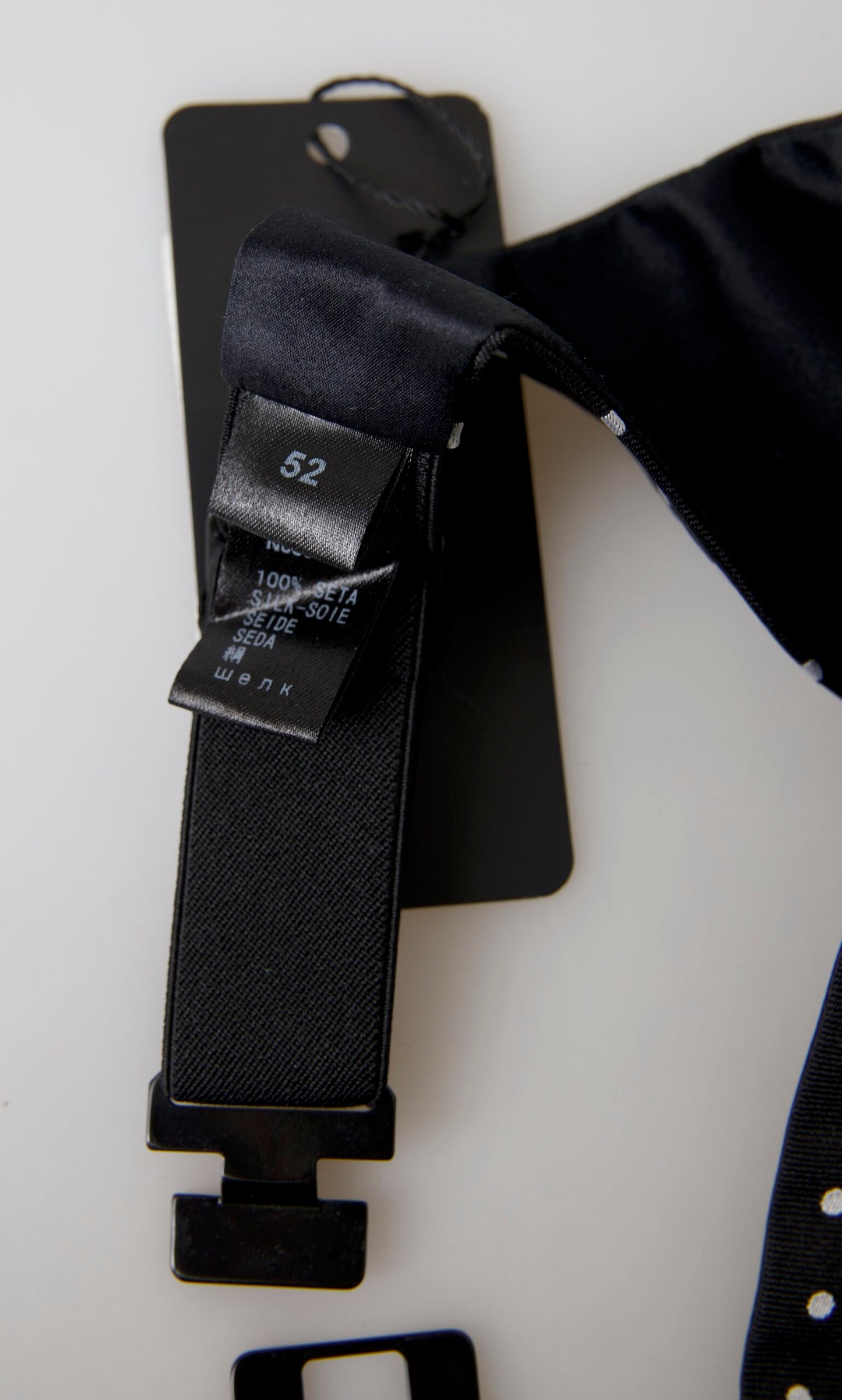Ceinture de smoking à pois en soie noire Dolce &amp; Gabbana