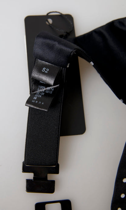 Ceinture de smoking à pois en soie noire Dolce &amp; Gabbana