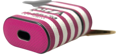 Étui pour Airpods Dolce &amp; Gabbana en cuir fuchsia Dauphine avec logo