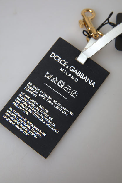 Porte-clés Dolce &amp; Gabbana en silicone noir avec logo DG et laiton doré