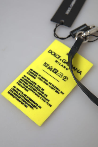 Porte-clés Dolce &amp; Gabbana en silicone jaune avec logo DG et laiton doré