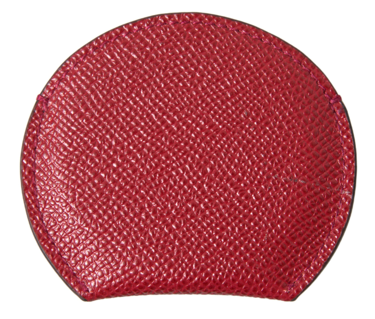 Porte-miroir rond en cuir de veau rouge Dolce &amp; Gabbana