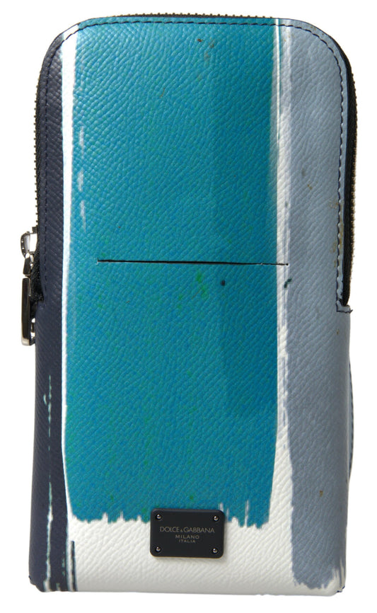 Sac à main en cuir bleu Dolce &amp; Gabbana, sac à bandoulière pour téléphone, unisexe