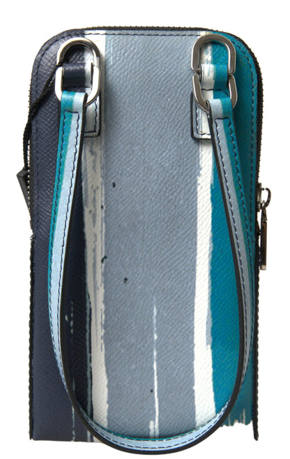 Sac à main en cuir bleu Dolce &amp; Gabbana, sac à bandoulière pour téléphone, unisexe