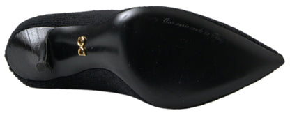 Chaussures à talons aiguilles mi-mollet noires Dolce &amp; Gabbana pour femmes