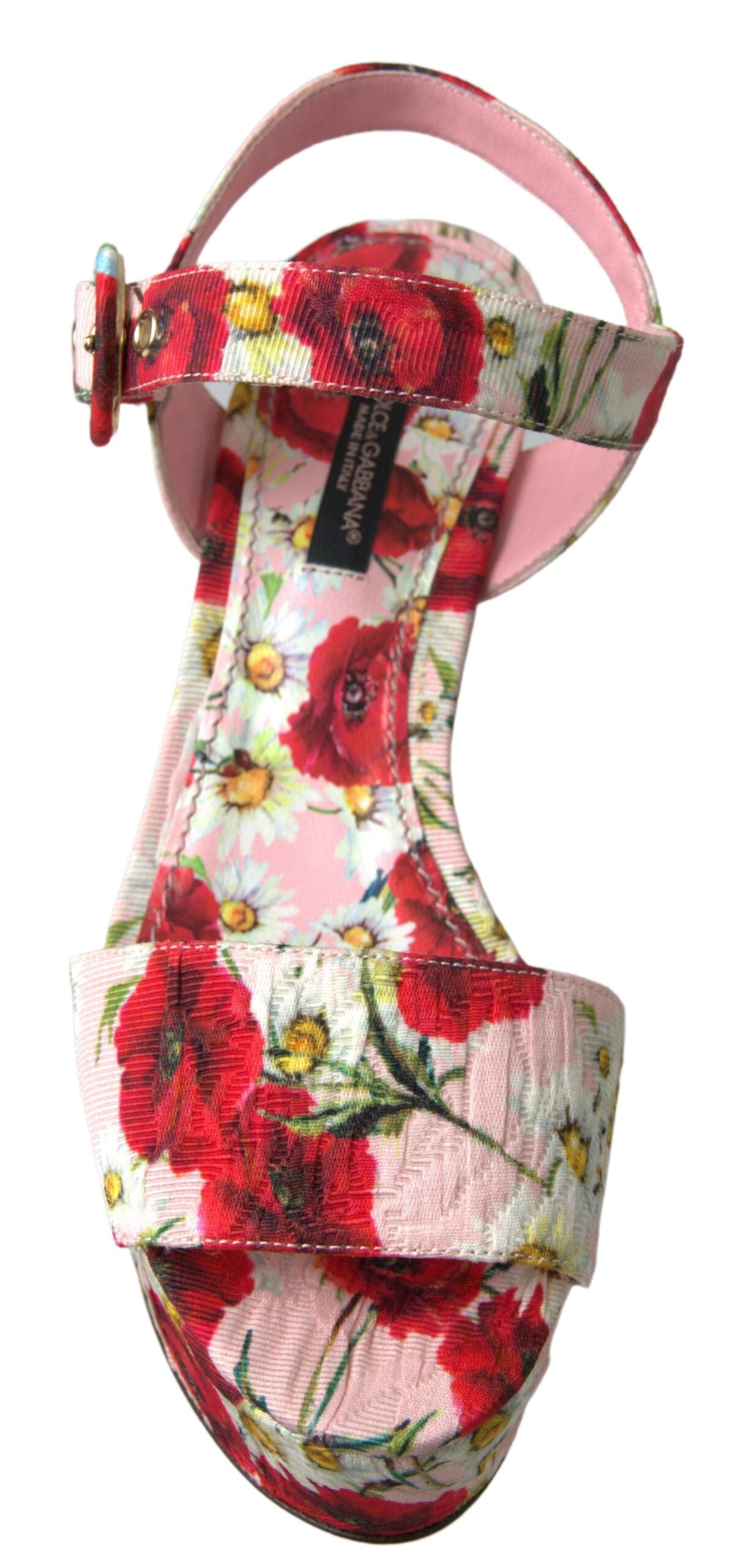 Dolce &amp; Gabbana Sandales compensées à imprimé floral multicolore et bride à la cheville