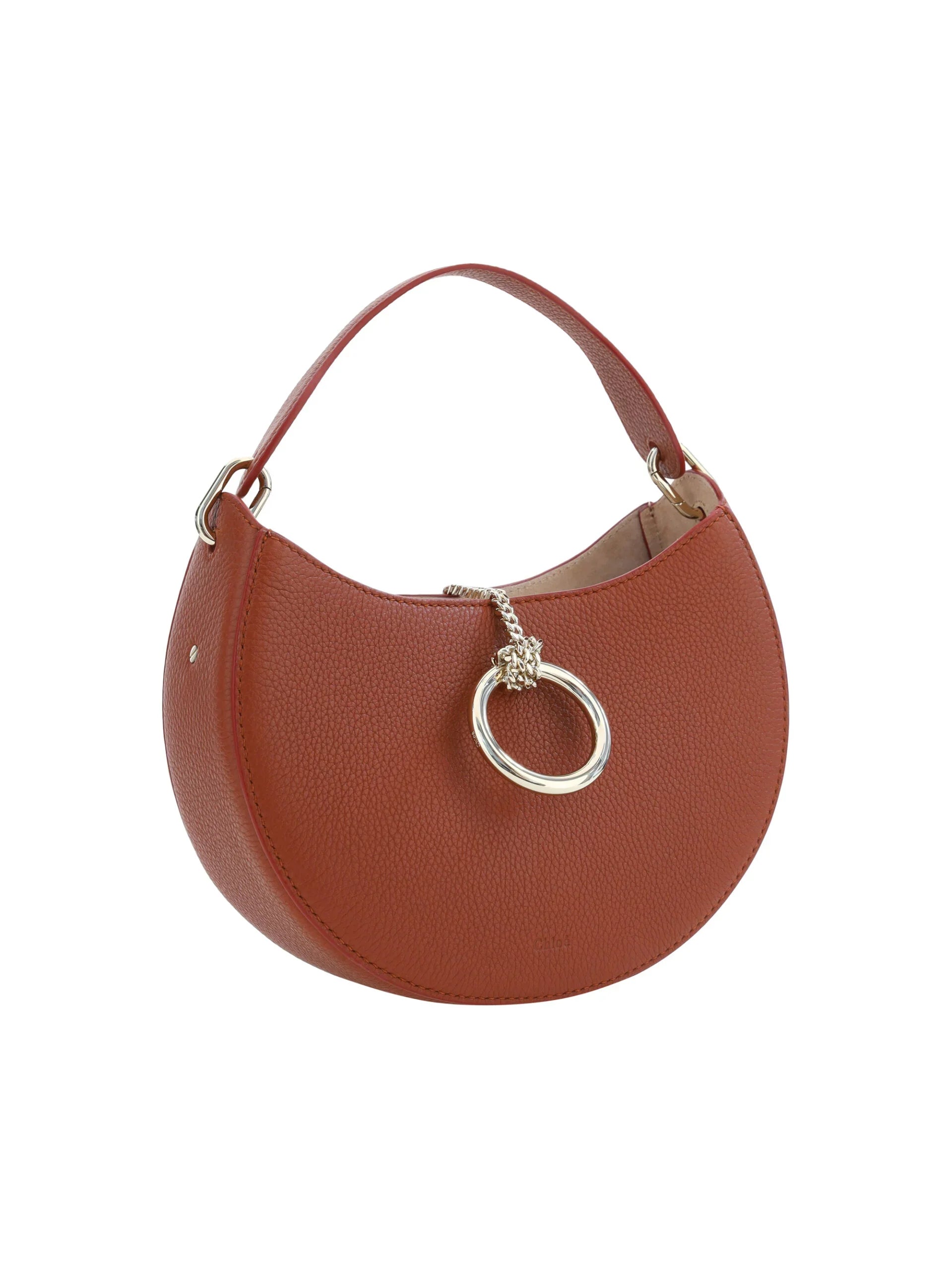 Petit sac à bandoulière Arlène en cuir marron sepia