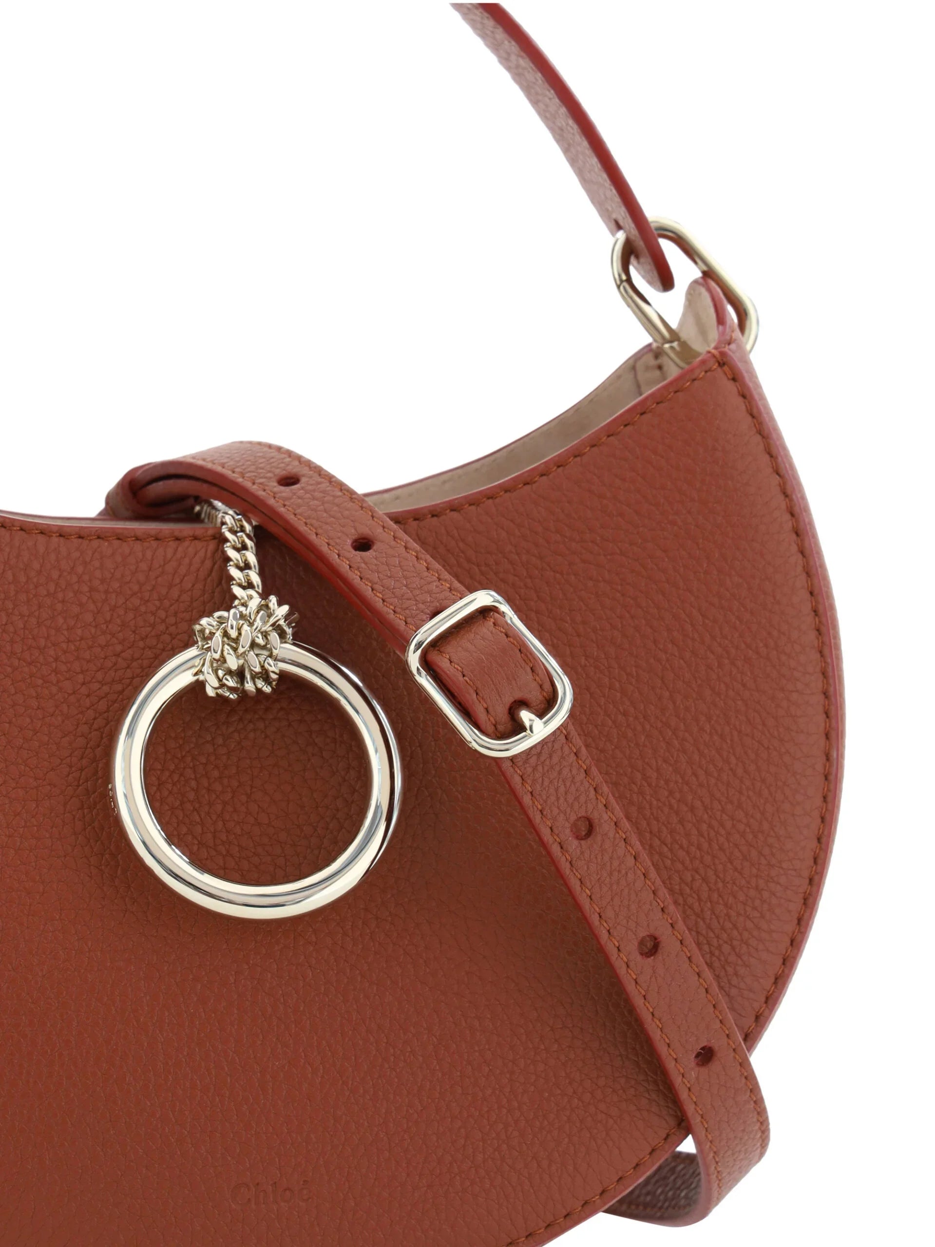 Petit sac à bandoulière Arlène en cuir marron sepia