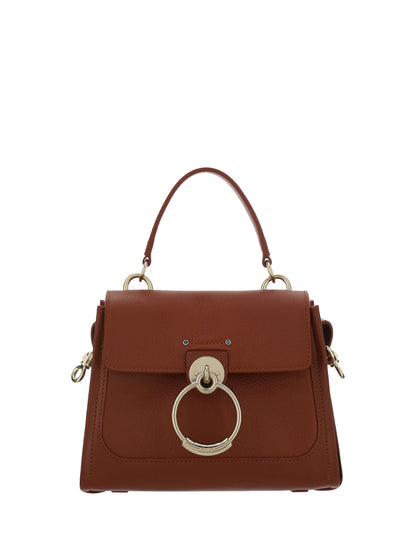 Chloé Elegante Schultertasche aus sepiabraunem Kalbsleder