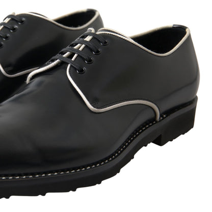 Chaussures habillées en cuir noir et blanc Dolce &amp; Gabbana