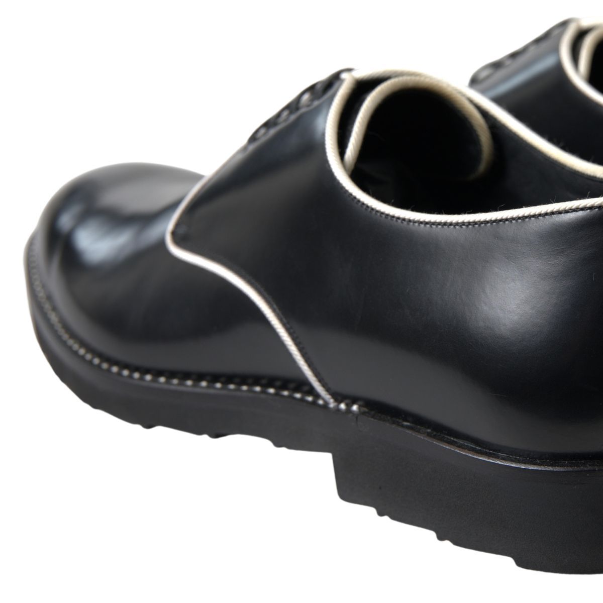 Chaussures habillées en cuir noir et blanc Dolce &amp; Gabbana