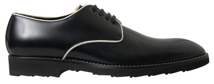 Chaussures habillées en cuir noir et blanc Dolce &amp; Gabbana